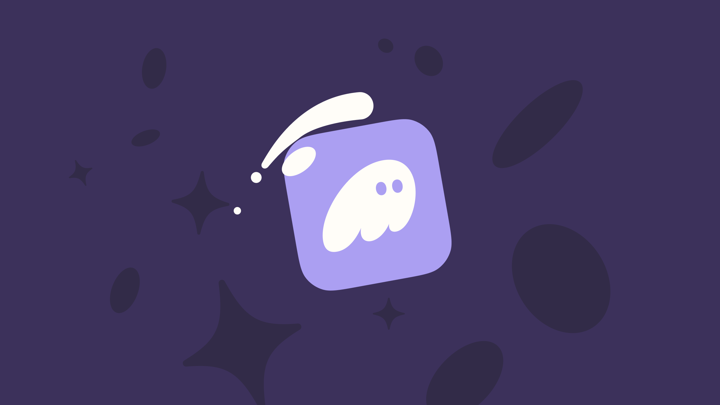 a purple square with a white ghost on it