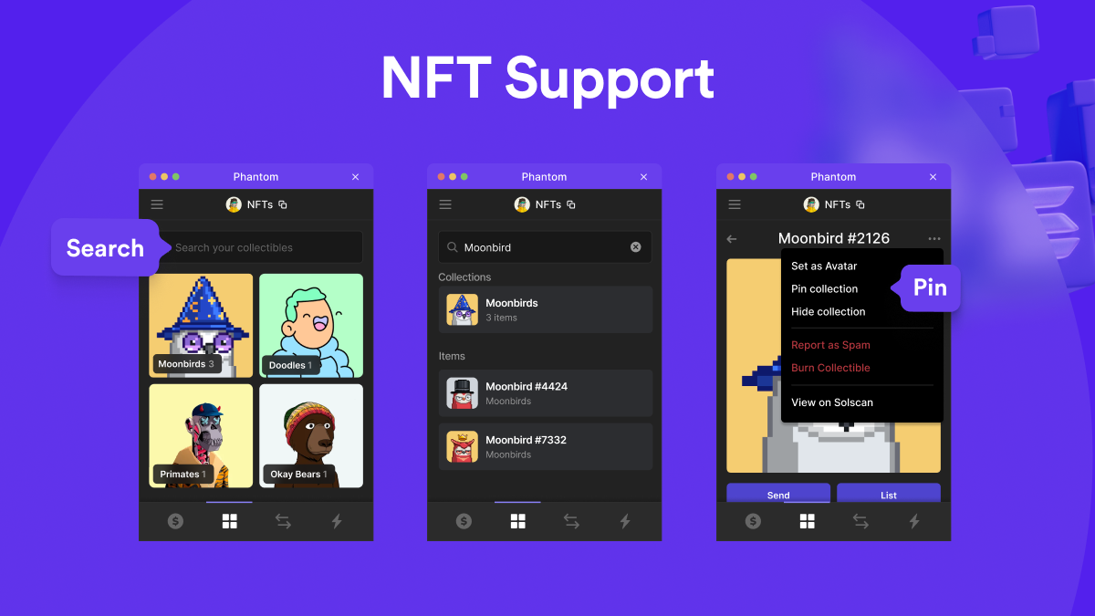 Phantom NFT Support
