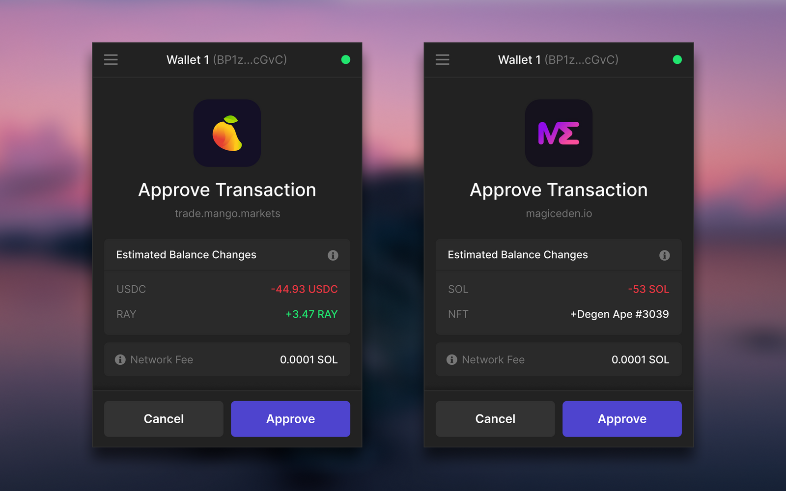 Phantom friendly transaction details