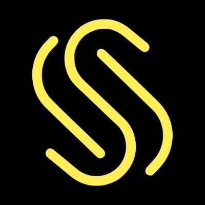 Stylized yellow letter S on a black background.