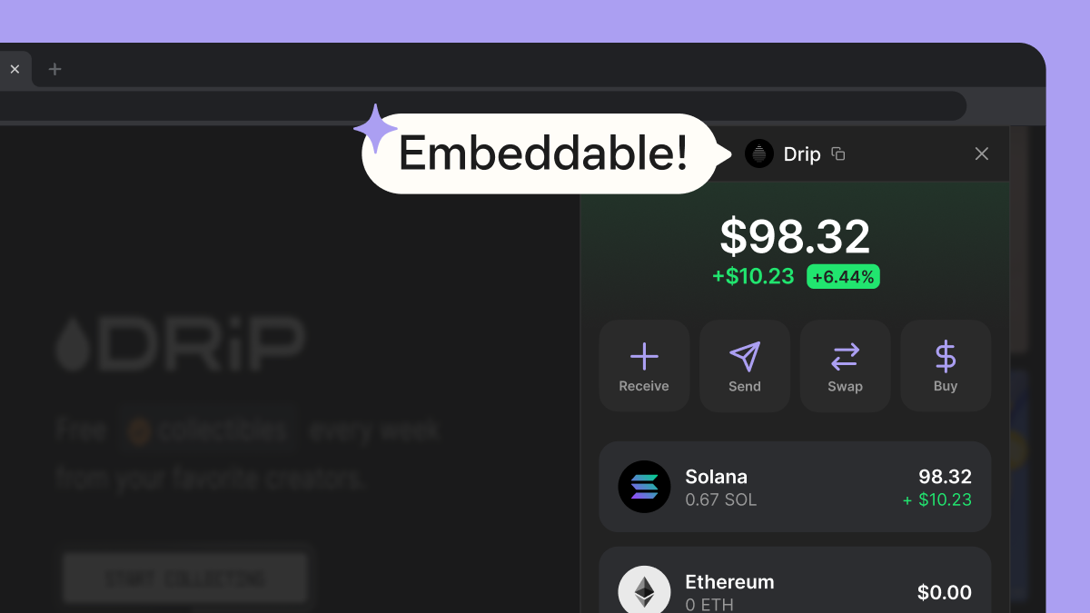Concept: Embeddable wallet for apps