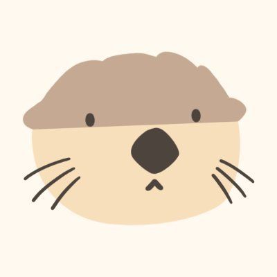 a cartoon illustration of a otter 's face on a white background .
