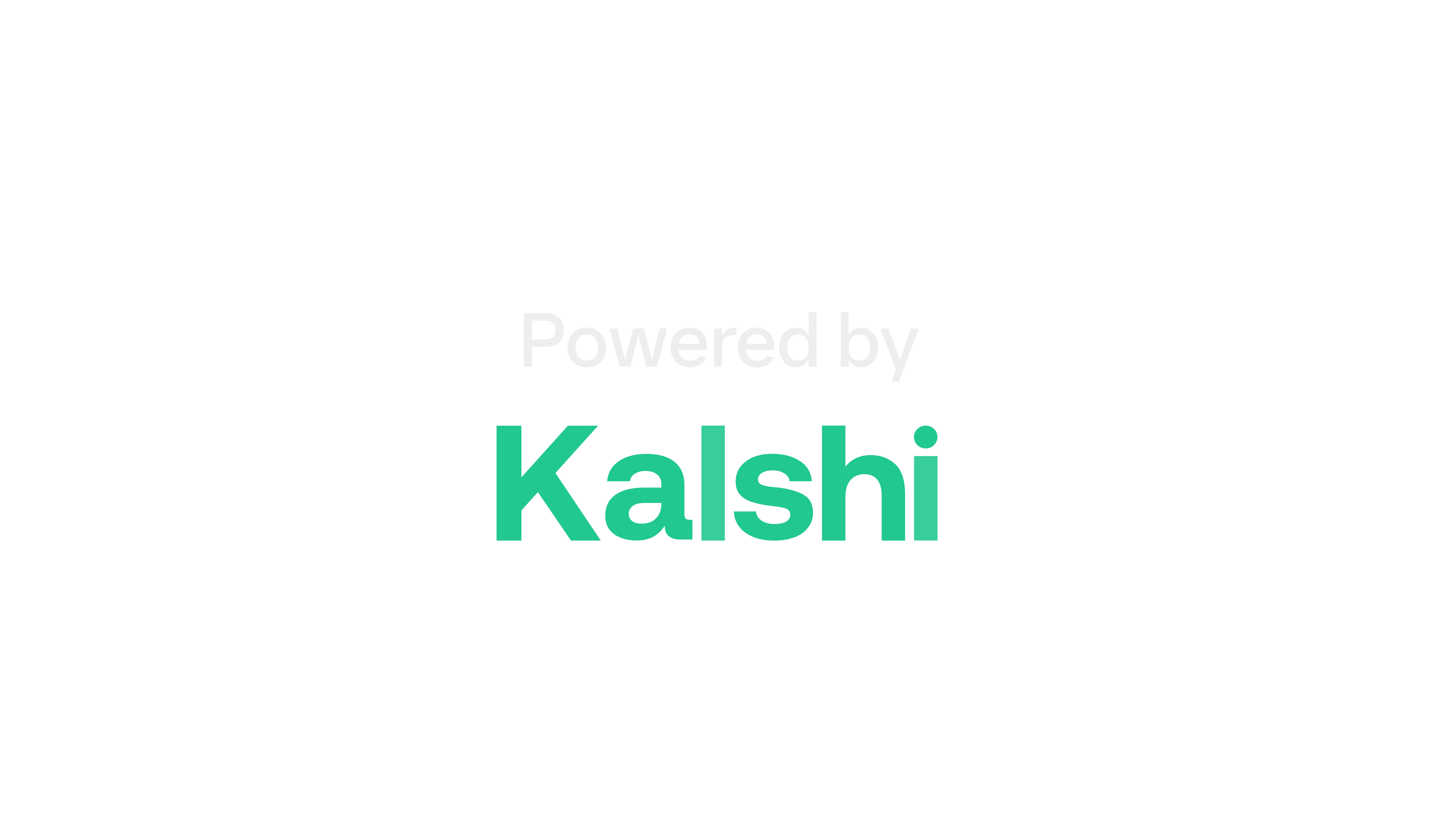 Text that reads "Powered by Kalshi" with "Kalshi" in green and "Powered by" in white.